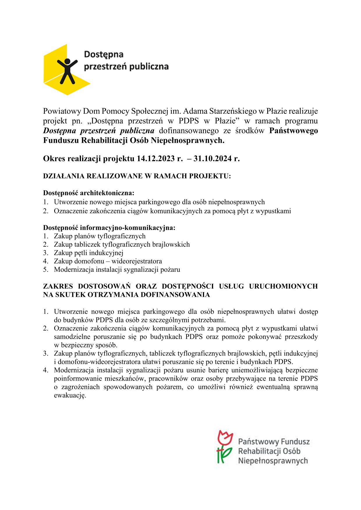 DPP informacja na stronę internetową PFRON 1